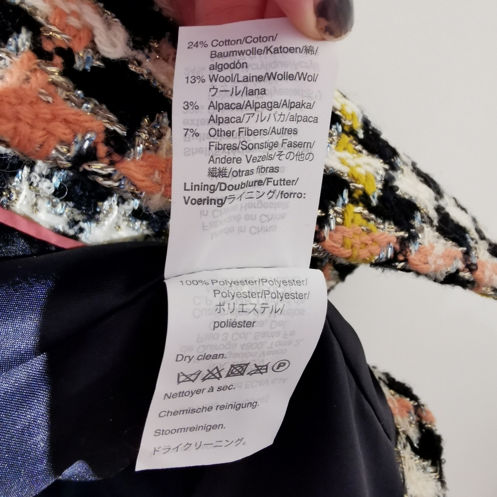J. Crew Collection Multicolor Houndstooth Wool Blend Coat - Picture 7 of 16